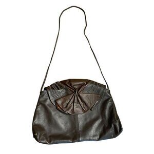 Vintage 1980s Leather Atalla Handbag New York Retro Brown Shoulder Bag
